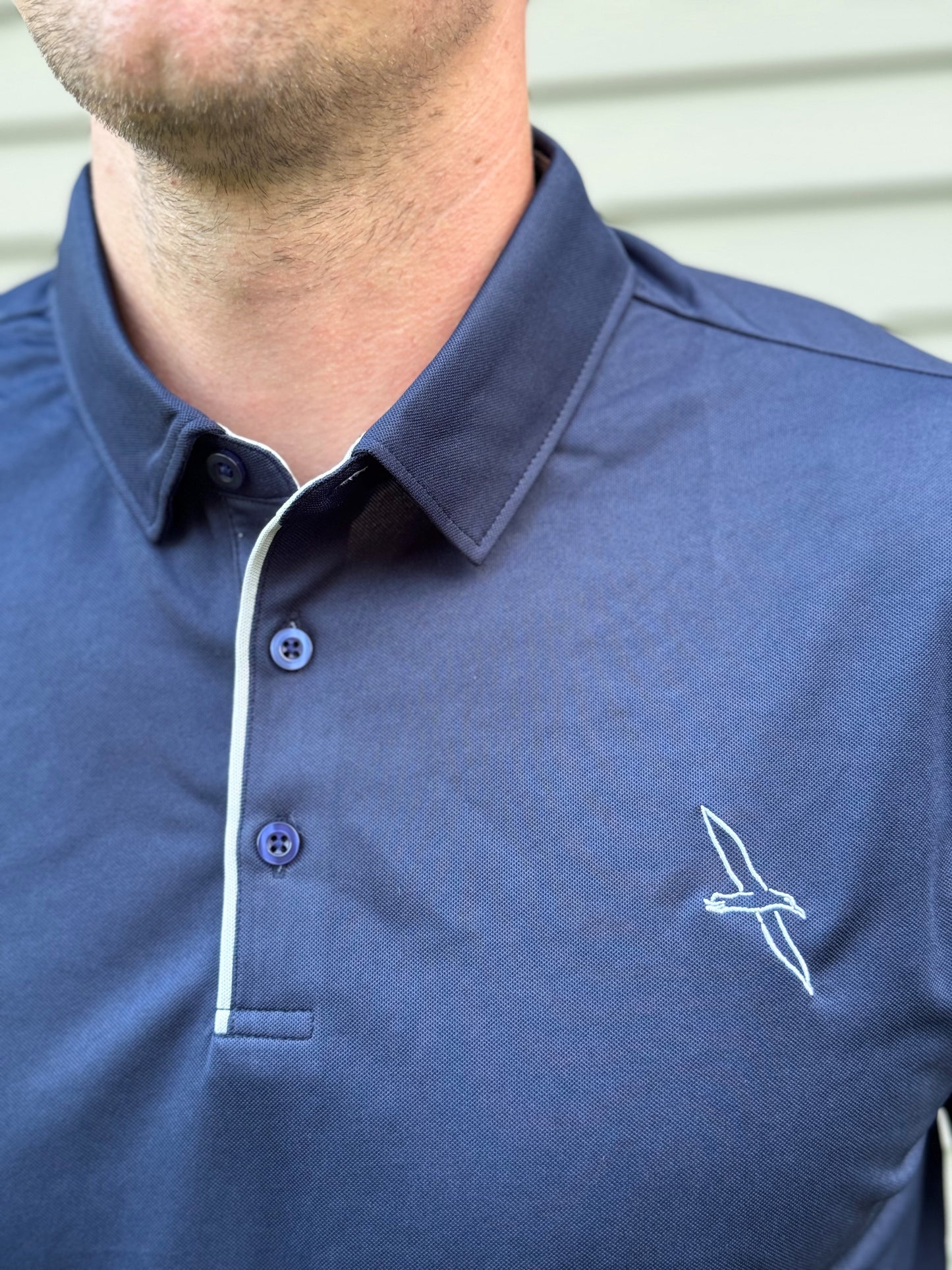 Navy Blue Outline Polo